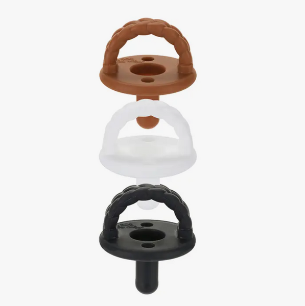Coffee & Cream Silicone Pacifier Set of 3
