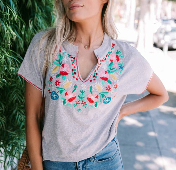 Heather Embroidered Top